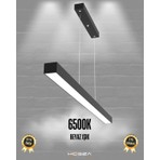 Hegza Lighting LİNEER 120cm (Siyah Kasa, Beyaz Işık) Ledli Modern Lineer Sarkıt LED Avize