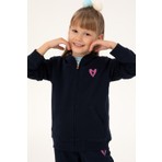 U.S. Polo Assn. Kız Çocuk Lacivert Fermuarlı Basic Sweatshirt 50296390-VR033