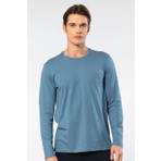 Cacharel Erkek Modal Pamuk Bisiklet Yaka T-shirt 2242/İndigo