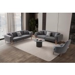 Edsy Home Galata Antrasit 3+3+1+1 Koltuk Takımı Yataklı Fonksiyonlu Ahşap Ayaklı 224 cm
