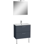 VitrA 66102 Mia Banyo Dolabı Seti Çekmeceli, Ayaklı, 70 cm, Antrasit