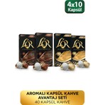 L'or 10'lu x 4 Aromalı Kapsül Kahve Avantaj Seti 40 Kapsül Premium Tat Deneyimi Uyumlu