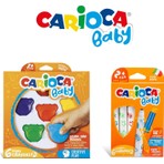 Carioca Süper Yıkanabilir Bebek Keçeli Boya Kalemi 6'lı ve Teddy Baby Crayons 6'lı +1 Yaş