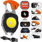 Powerdex Çok Fonksiyonlu Tornavida Düdük Şişe Açacağı Ateş Yakıcı Mıknatıslı Type-C Şarjlı Anahtarlık Fener PD-808