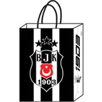 Partici Beşiktaş Büküm Saplı Kağıt Çanta 18X24CM 12'li
