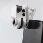 Microcase 60X Mandallı Mikroskop UV Ledli Büyüteç Mini Cep Telefonu İçin - AL4727