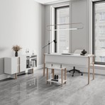Lagomood Zenith Ofis Takımı Beyaz Meşe Ahşap Malzeme ile 150 cm Genişlikte Modern Tasarım