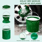 Savex Protackle Katlanabilir Araç Yıkama Kovası 9 Lt Haki