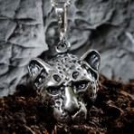 Ebrar Silver Gümüş Leopar Kolye 925 Ayar Gümüş Leopar Başı Figürlü Erkek Kolye