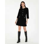 Pierre Cardin Kadın Siyah Regular Fit Dokuma Elbise 50292218-VR046