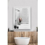 Tetto Elagante Safir DRESUAR Banyo Aynası 60X45 cm Beyaz Raflı Yonga Levha Malzemeden Üretilmiştir