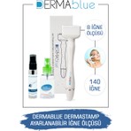 Dr. Pen Dermablue Ayarlanabilir Dermastamp 140 İğneli Titanyum Yüz Bakım Aracı Temizlik Sıvısı ile