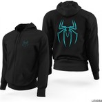 Z zepplin Spiderman Siyah Fermuarlı Limited Edition Kapşonlu Sweatshirt
