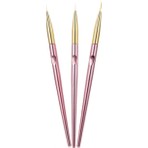 Anil Professional Cosmetics Tırnak Süsleme Fırçası Seti 3 Parça Pembe Renkli Tırnak Bakım Fırçaları