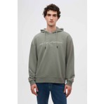 Twn Relaxed Fit Haki Nakışlı 3 Iplik Kapüşonlu Sweatshirt 3ECE24ORT0493