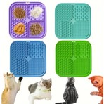 Tineke 20 x 20 cm Yavaş Yeme Kabı ve Yalama Matı Renkli, Kolay Temizlenir Tasarım