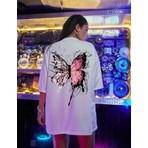 Janes  Baskılı Oversize T-Shirt - Beyaz