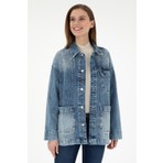 U.S. Polo Assn. Kadın Açık Mavi Jean Tunik Gömlek 50291134-DN0021