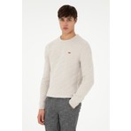 U.S. Polo Assn. Erkek Slim Fit Bisiklet Yaka Taş Kazak 50297050-VR049