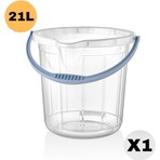 Biedda Şeffaf Su Kovası 21 Lt Kapaksız Temizlik Kovası Sertifikalı Plastik 33,5x32,5x28 cm Yeşil