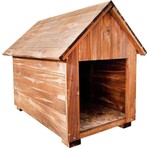 Pinoxi Orta Boy Irk Köpekler İçin Doğal Ahşap Kulübe Kahverengi Renkli 87 cm Uzunluk