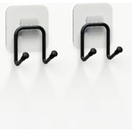 Zabata Yapışkanlı 2 Adet Çift Kancalı Banyo Mutfak Askısı Metal Askılık Duvar Askı Organizer
