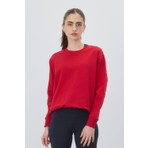 Tubia Kadın Kırmızı Renk Basic Şardonsuz Sweatshirt