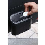 Fine Clean Kapaklı Organizer Oto Araba Çöp Kutusu Siyah Renkli Portatif Hijyenik Kullanım