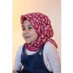 Başörtü Dükkanı Çocuk Pamuk Eşarp Pembe Kır Çiçeği