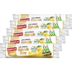 Koroplast Ekstra Güçlü Büyük Boy Limon Kokulu Büzgülü Çöp Torbası 10'lu x 5 Adet Sarı Renk