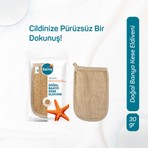 Balmy Doğal Kabak Lifi ve Pamukla Üretilmiş Çift Yüzlü Banyo Kese Eldiveni - Yerli Üretim, 1 Adet