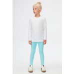 Beyaz Basic Unisex Çocuk Kışlık Sıfır Yaka Uzun Kollu Tişört