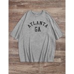 Mercoledi Unisex Atlanta Baskılı Oversize T-Shirt
