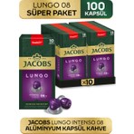 Jacobs Lungo 8 Intenso Alüminyum Kapsül Kahve Nespresso Uyumlu 10 Adet x 10 Paket