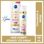 NIVEA Luminous630 Thiamidol Etkili Leke Karşıtı Gündüz Yüz Kremi 40ml, SPF50 UV Koruma, Hyaluronik Asit