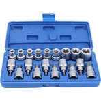 Vıktec 1/2 Torx ve E Lokma Takımı 19 Parça (T20-T25-T27-T30-T40-T45-T50-T55-T60-T70) CRV Çelik Malzeme ile Profesyonel Kullanıma Uygun