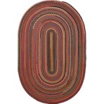 Milda 120 Multi Jüt Hasırlı El Örgüsü Çift Taraflı Kilim Renkli Oval Jüt Halı