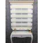 Trend Stor Perde Trend Krem Renkli Geniş Plise Zebra Stor Perde Blackout Karartma 80 x 80 cm