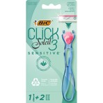 Bic Bıc Soleil Click Sensitive Kadın Tıraş Bıçağı 1 Gövde ve 2 Başlık Üç Bıçaklı Kayganlaştırıcı Bantlı