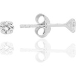 Gümüş Zirkon Taşlı, Yuvarlak Kesim 3 mm Tektaş Küpe SGTL12744RODAJ