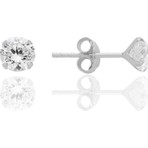 Gümüş Zirkon Taşlı,yuvarlak Kesim 5 mm Tektaş Küpe SGTL12746RODAJ