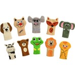 Anki Toys 8 cm Unisex Parmak Kukla Seti - 10 Adet Nakışlı Hayvan Figürü