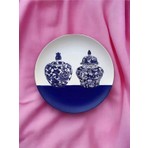 Blue Blanc Çini Vazo Desenli Duvar Tabağı Dekoratif Bahçe Balkon Mutfak Salon Duvar Süsü NO:141