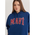 Mavi Mavi Logo Baskılı Kapüşonlu Lacivert Sweatshirt 1600361-82625