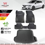 Wöller Renault Megane 4 Paspas Bagaj Havuzu Set Sedan 2016 2026 Arası Uyumlu 3D Wöller Ultraflex Set