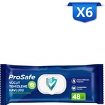 Prosafe 48'li x 6 Vücut Temizleme Havlusu Hassas Ciltler İçin Hafif Temizlik ve Tazelik Hissi