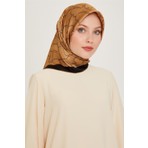Armine Çiçek Desenli Twill Saf İpek Eşarp 9222D 01