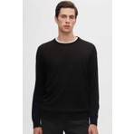 Regular Fit Siyah Pamuk Karışımlı Triko Kazak 5HF06ORT12004