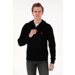 U.S. Polo Assn. Erkek Regular Fit Yarım Fermuarlı Siyah Kazak 50297047-VR046