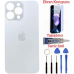 İndirim Plus Apple iPhone 13 Pro Max Arka Kapak Pil Kapağı + Yapıştırıcı+Kırılmaz+Tamir Seti  Beyaz Renk